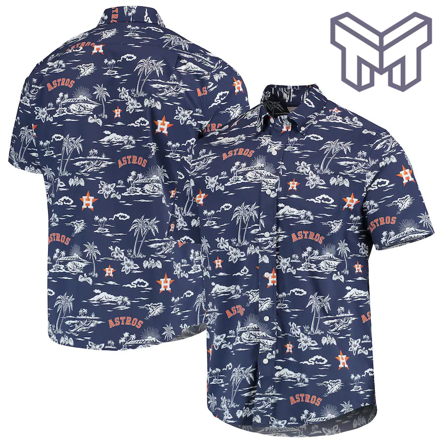 Mlb Houston Astros Hawaiian Shirt Team Performance Polo - Navy