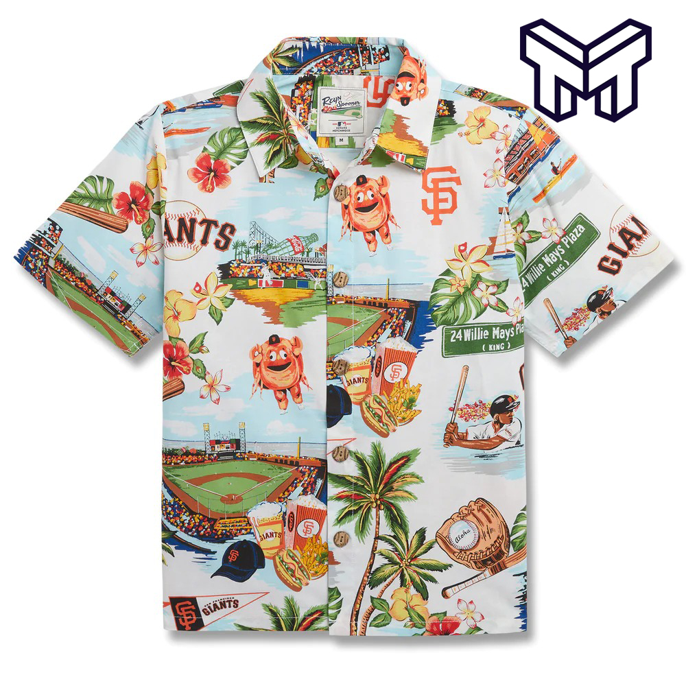 Mlb San Francisco Giants Hawaiian Scenic Hawaiian Shirt And Short
