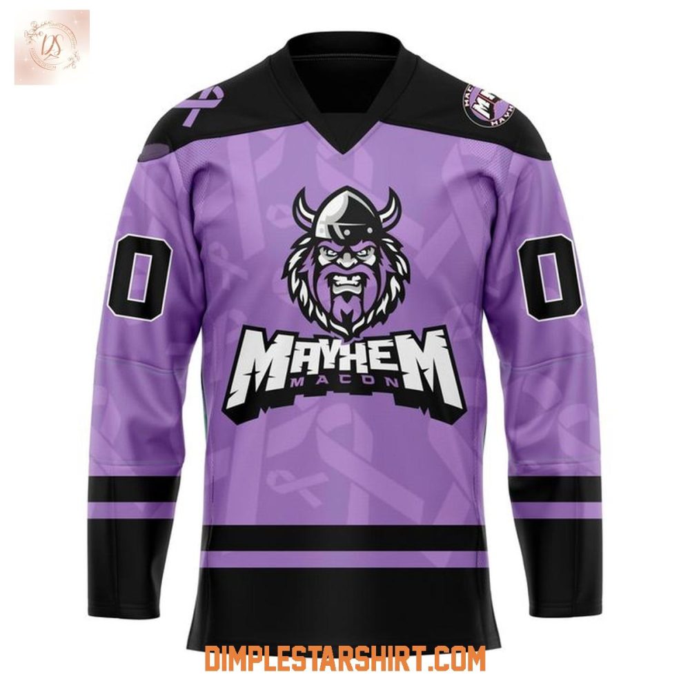 Macon Mayhem Fight Cancer Night 2025 Hockey Jersey - Image 2