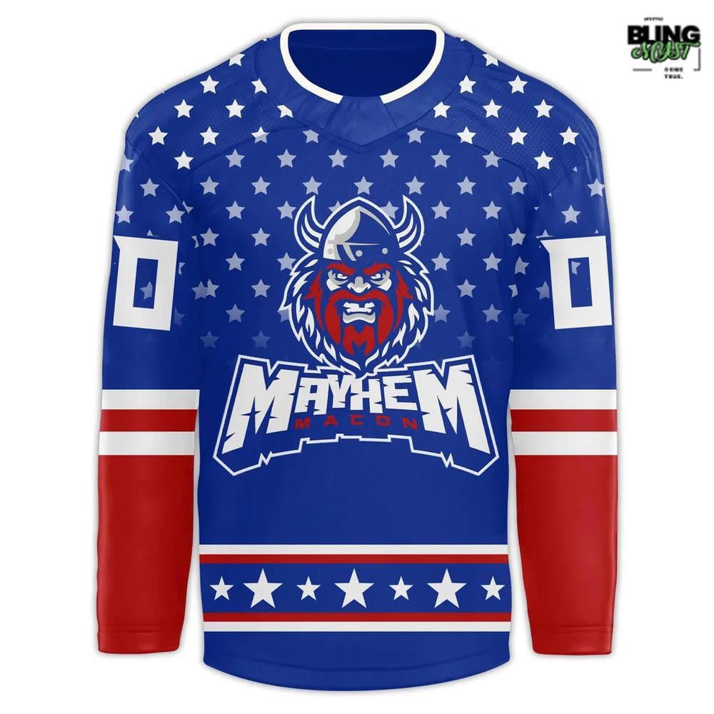 Macon Mayhem Salute To Service Special Edition Hockey Jersey - Image 2