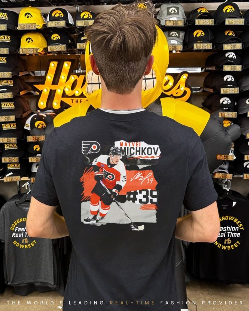 Matvei Michkov 39 Philadelphia Flyers Fresh Ice Signature Shirt - Image 2