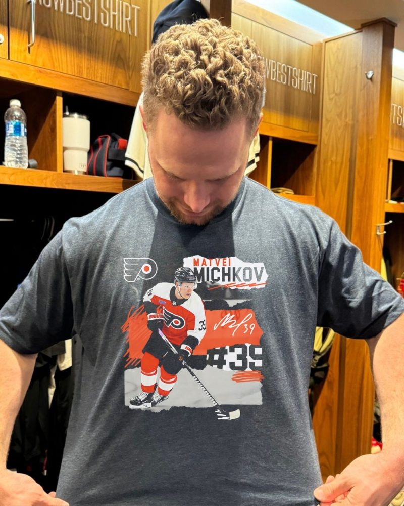 Matvei Michkov 39 Philadelphia Flyers Fresh Ice Signature Shirt