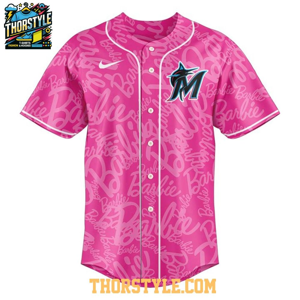 Miami Marlins Barbie Game Day 2026 Personalized Baseball Jersey - Image 2