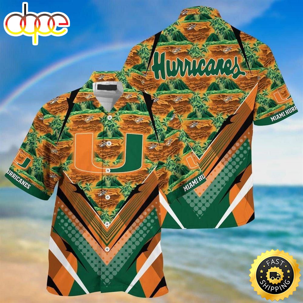 Miami Hurricanes Hawaiian Shirt Football Gift For Beach Lovers