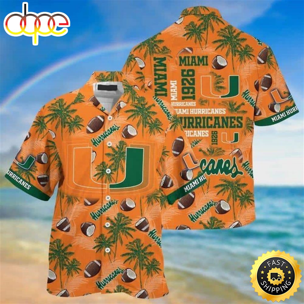 Miami Hurricanes Hawaiian Shirt Gift For College Football Fans