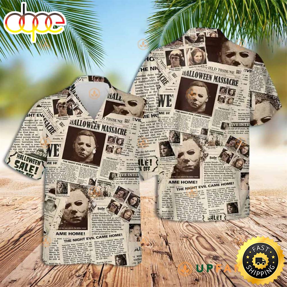 Michael Myers Halloween Michael Myers Newspaper Best Hawaiian Shirts