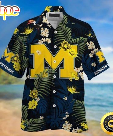Michigan Wolverines Hawaiian Shirt Beach Gift For Sports Lovers