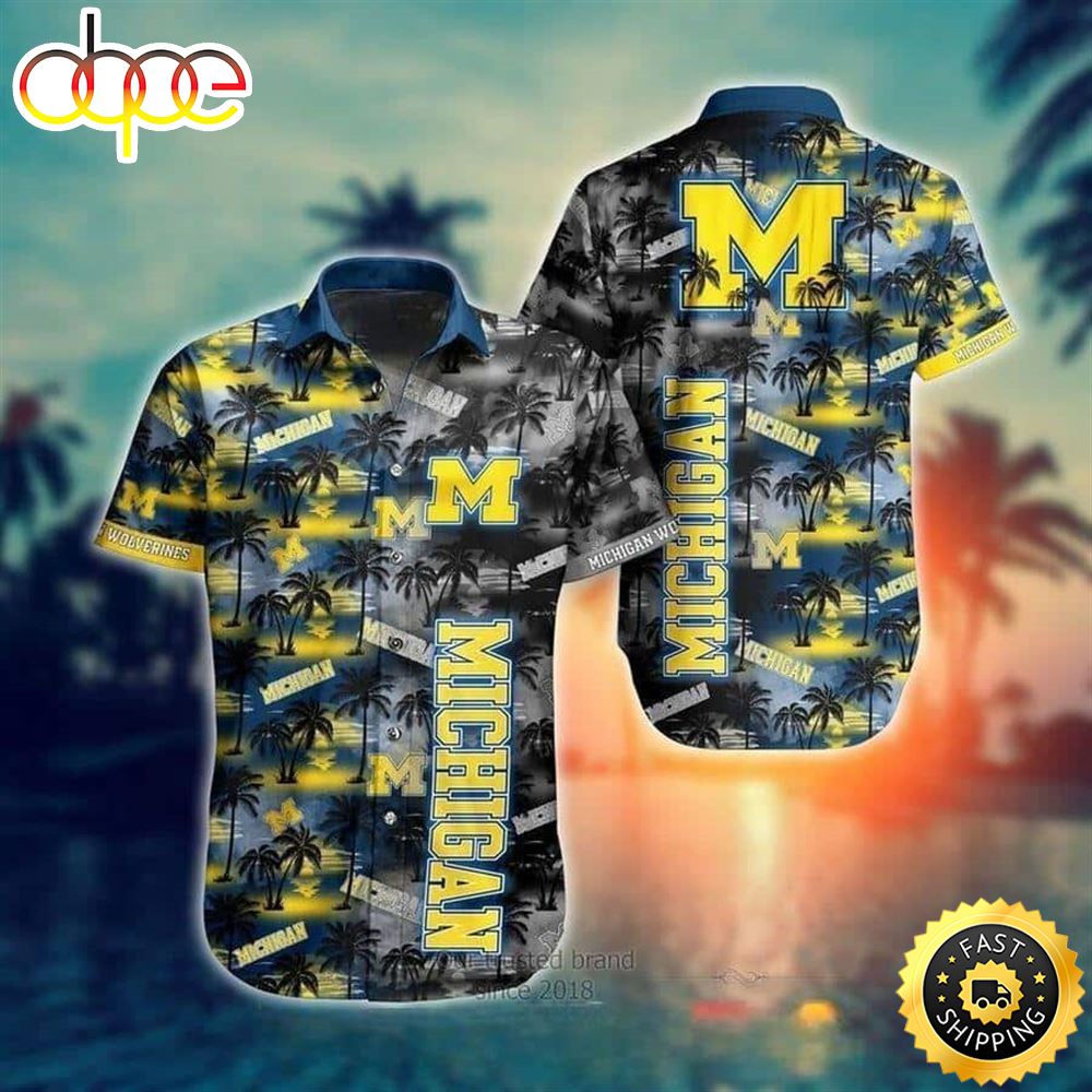 Michigan Wolverines Hawaiian Shirt Beach Pattern Summer Gift For Friend