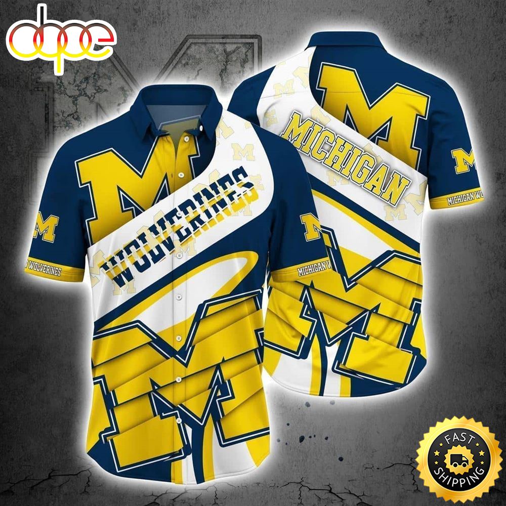 Michigan Wolverines Hawaiian Shirt Father'S Day Gift For Beach Vacation