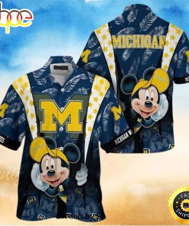 Michigan Wolverines Hawaiian Shirt Mickey Mouse Disney Trendy Summer Gift