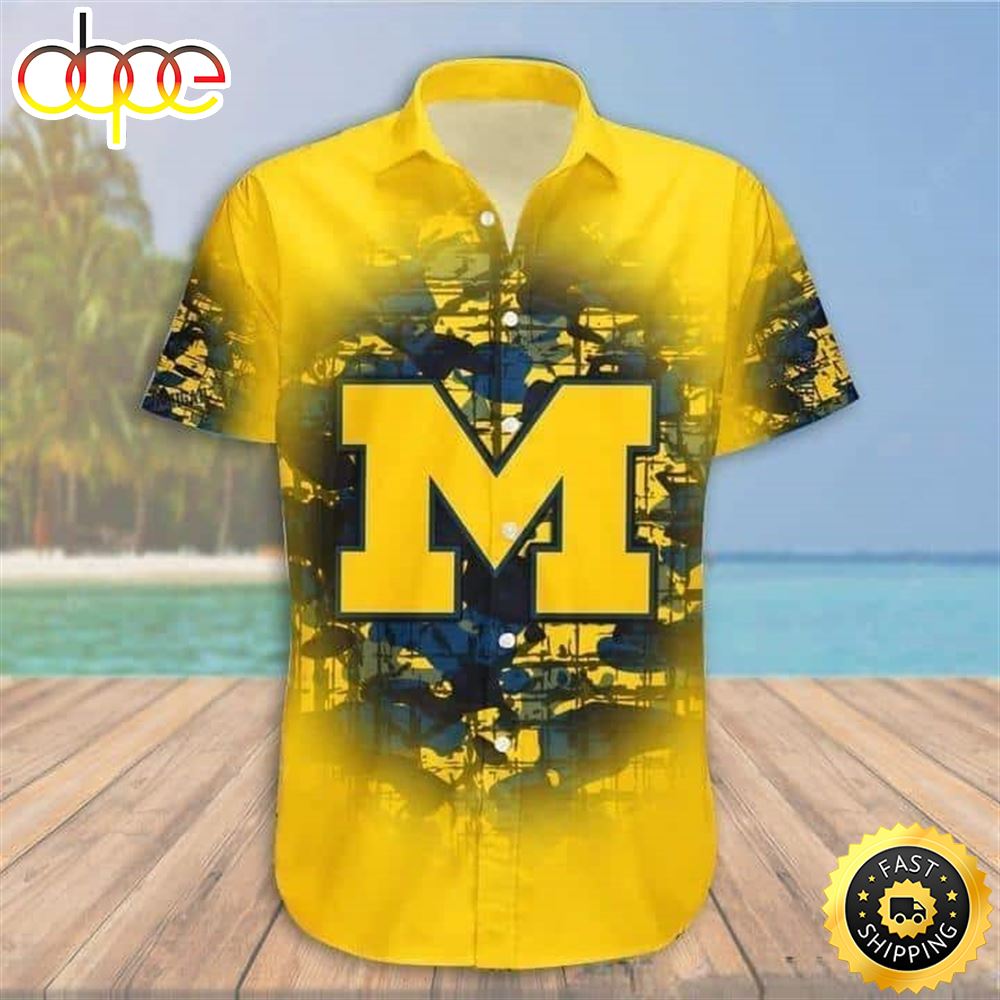 Michigan Wolverines Hawaiian Shirt Sport Gift For Beach Lovers