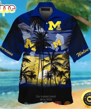 Michigan Wolverines Hawaiian Shirt Vintage Gift For Beach Lovers