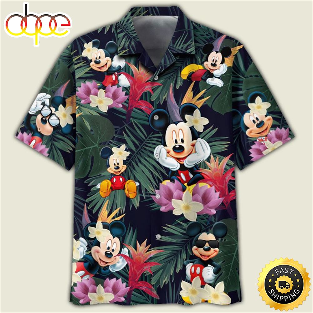 Mickey Mouse Disney And Flower Summer Hawaiian Shirt