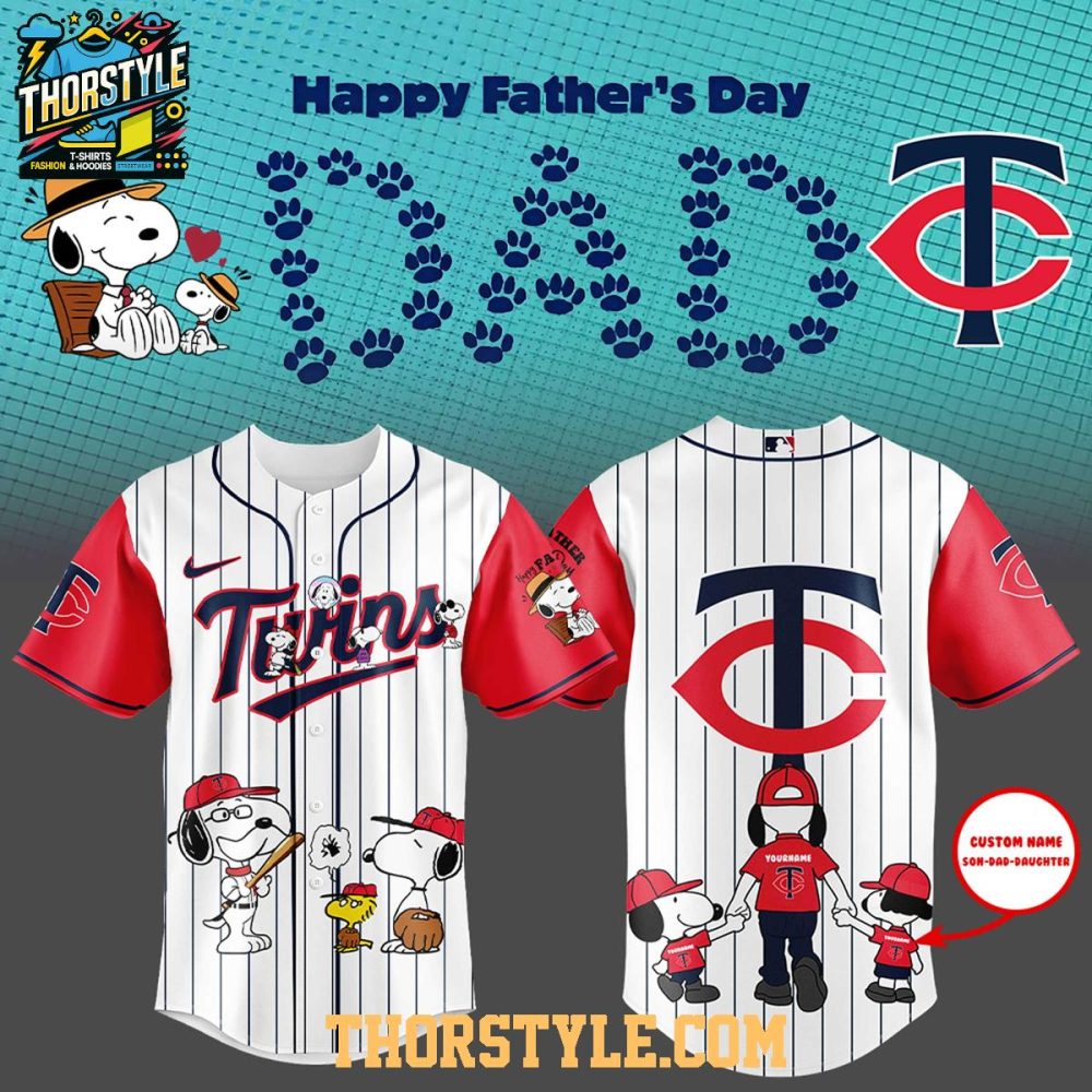 Minnesota Twins Snoopy Happy Father’S Day Peanuts 2025 Baseball Jersey