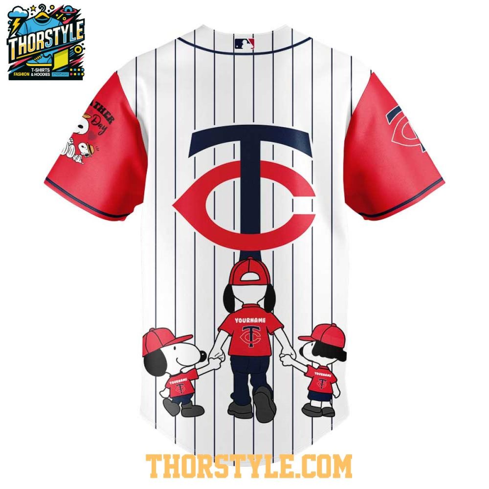 Minnesota Twins Snoopy Happy Father’S Day Peanuts 2025 Baseball Jersey - Image 3