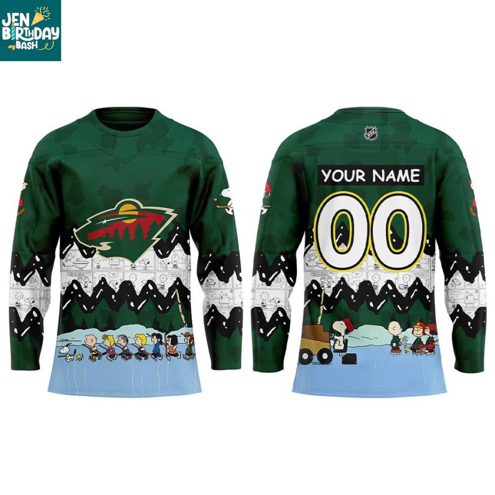 Minnesota Wild Peanuts Snoopy New Year'S Eve 2026 Personalized Hockey Jersey - Image 2