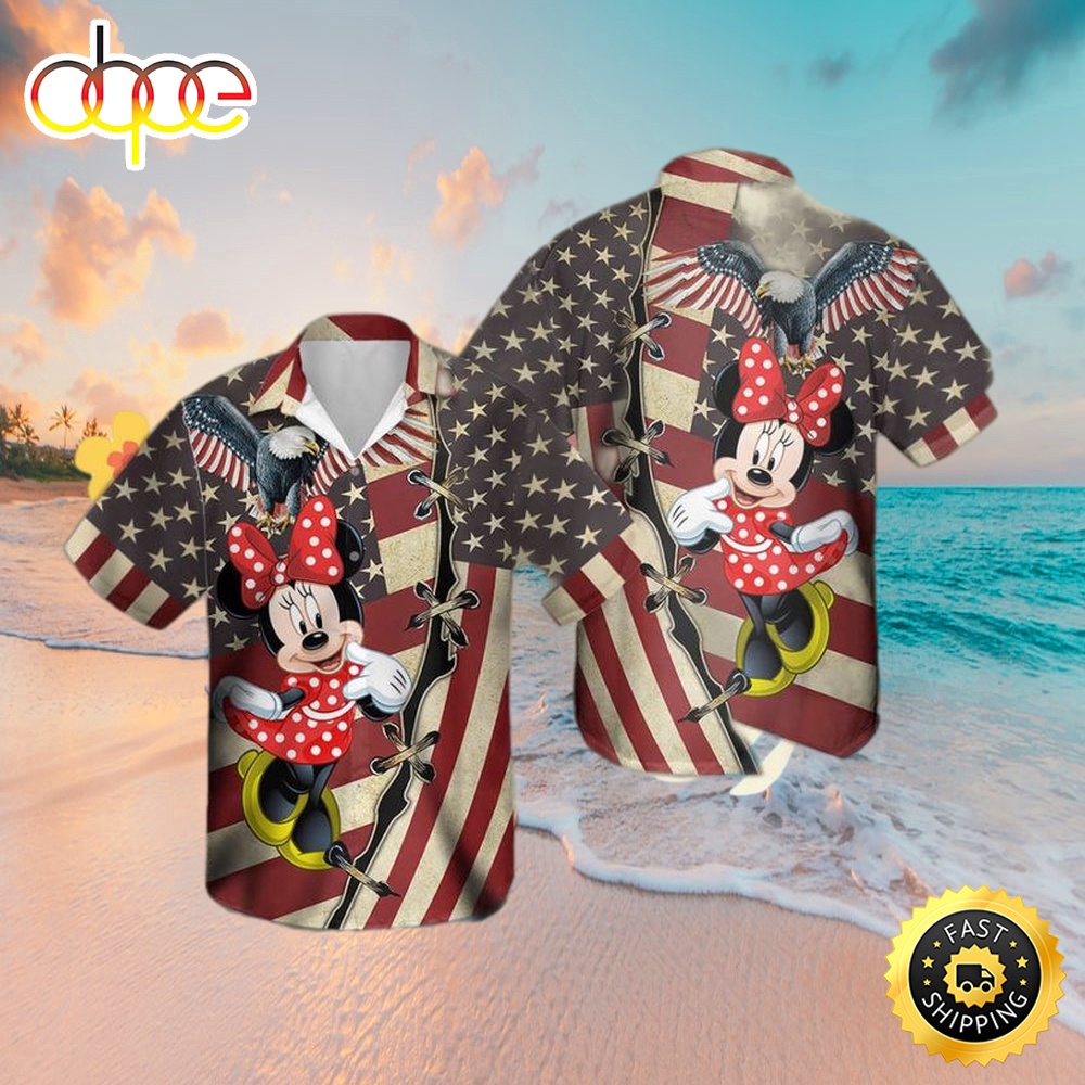 Minnie Mouse 4Th July Us Flag Hawaiian Shirt