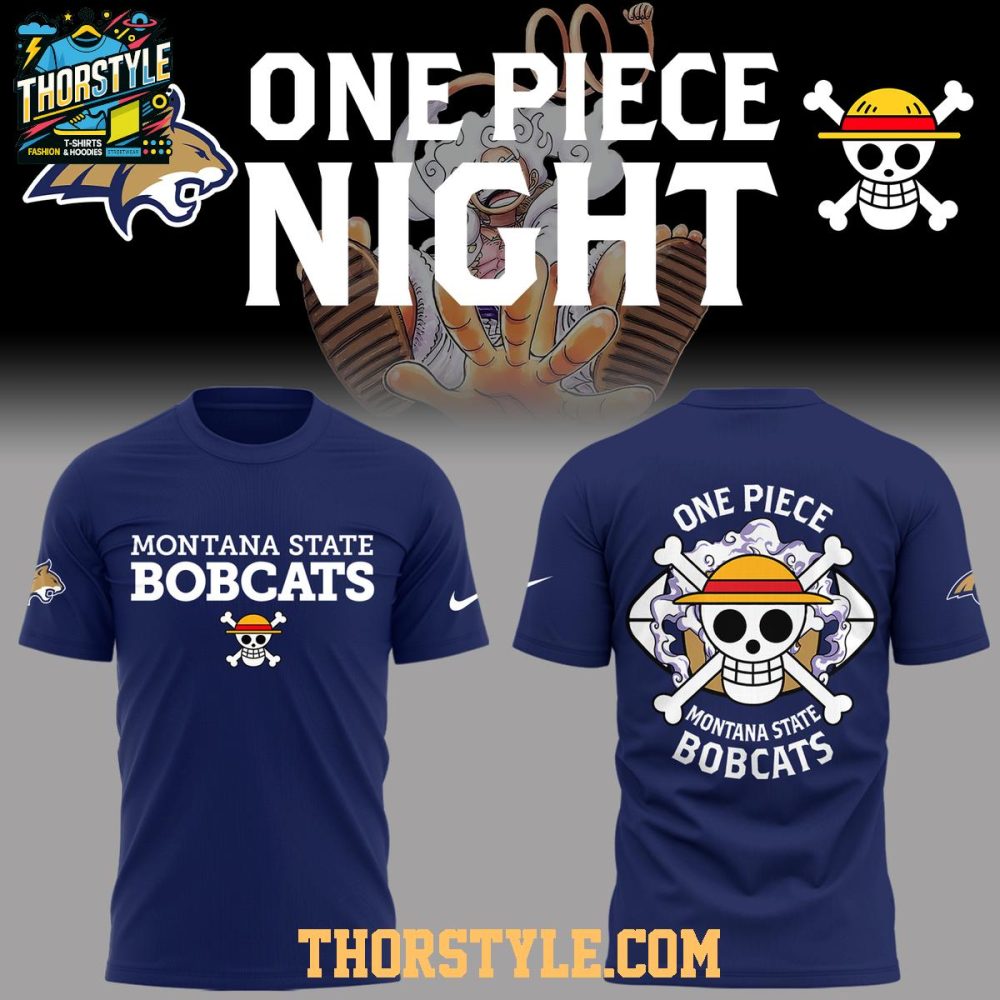 Montana State Bobcats One Piece Night 2026 Hoodie T-Shirt - Image 3