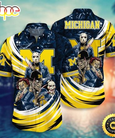 Ncaa Michigan Wolverines Hawaiian Shirt Freddy Krueger Jason Voorhees Chucky