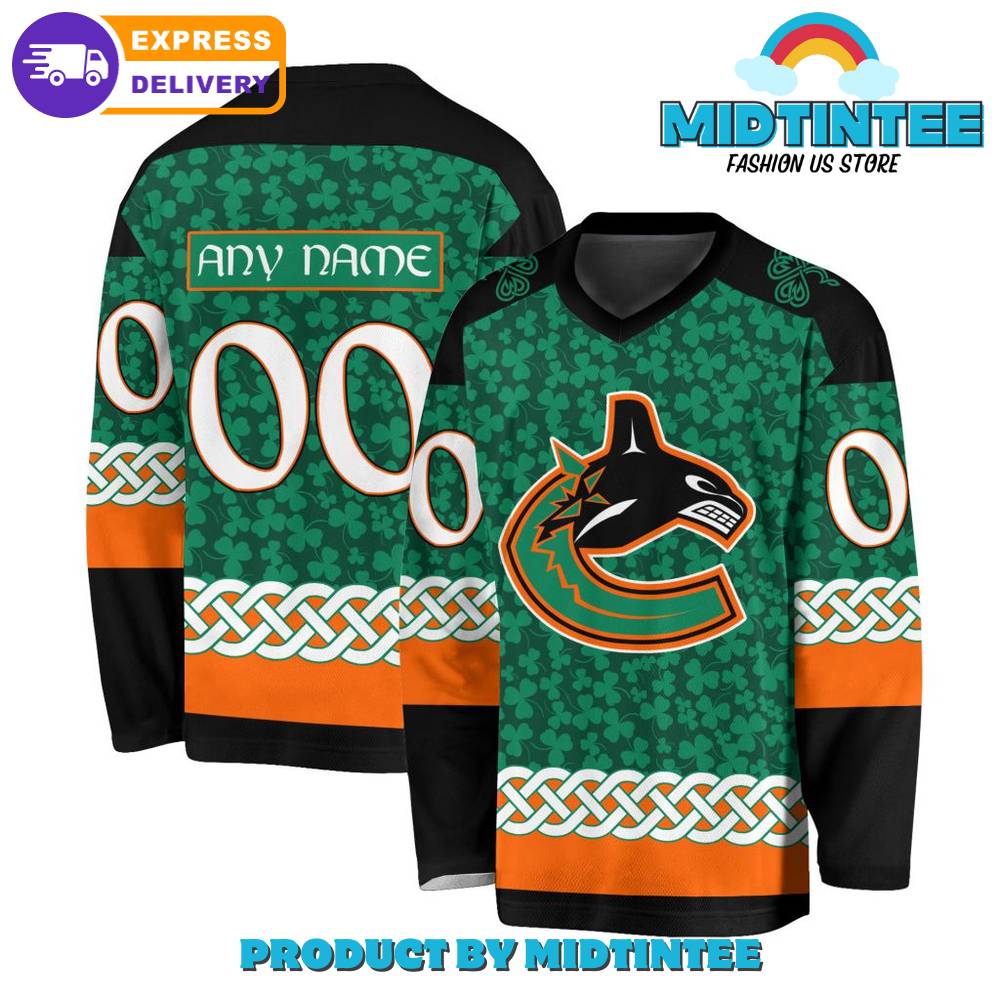 Nhl Vancouver Canucks St Patricks Day Design Personalized Hockey Jersey
