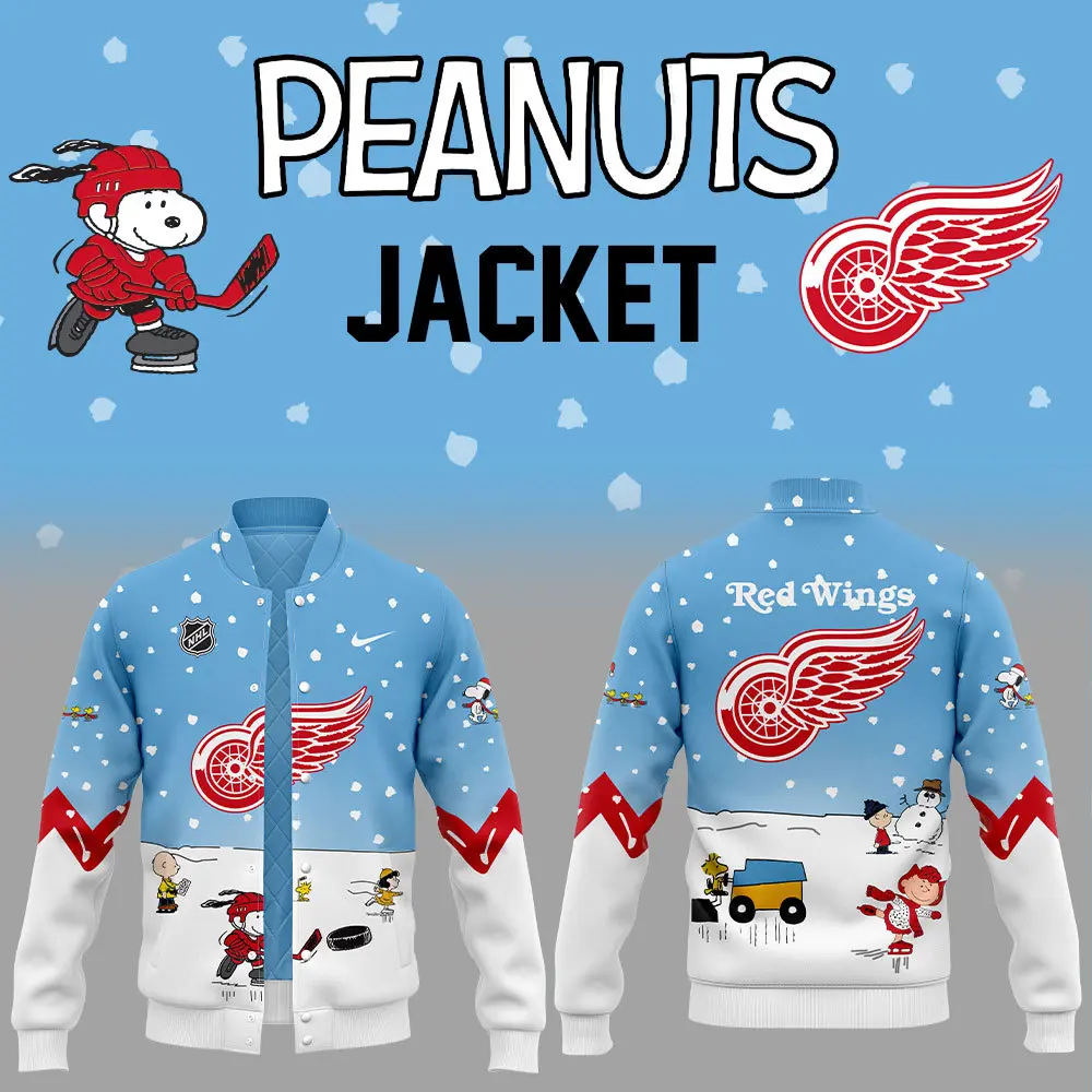 Detroit Red Wings Peanuts & Snoopy Night Nike Baseball Jacket
