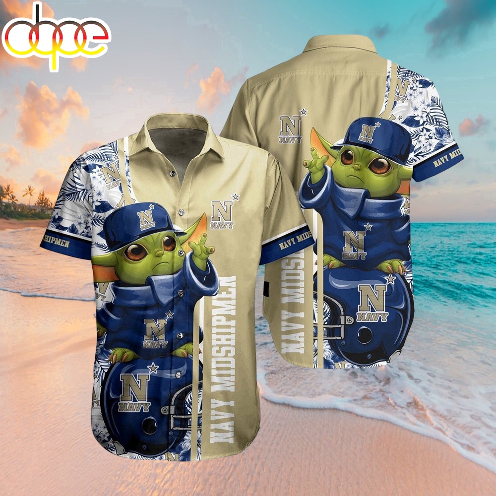 Navy Midshipmen Baby Yoda Ncaa Hawaiian Shirts