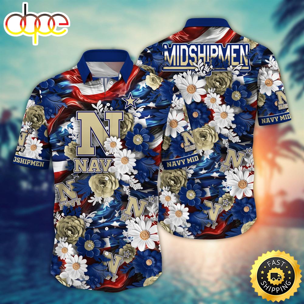 Navy Midshipmen Ncaa3 Hawaii Shirt Independence Day