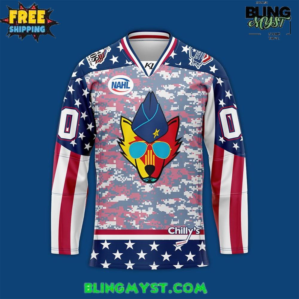 New Mexico Ice Wolves Veterans Appreciation Special Hockey Jersey - Image 2