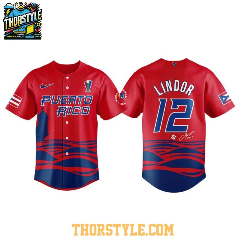 New York Mets Francisco Lindor Puerto Rico 2026 World Baseball Jersey - Image 2