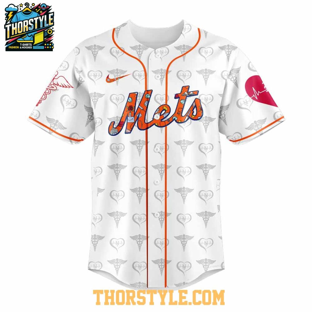 New York Mets Nurses Appreciation Day 2025 Baseball Jersey - Image 2
