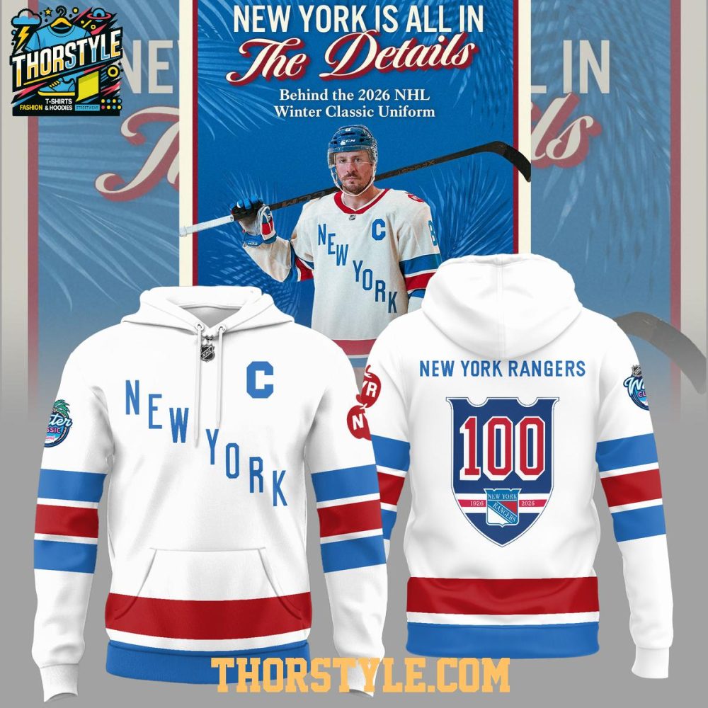 New York Rangers 100 Years 2025 Christmas Game Hoodie