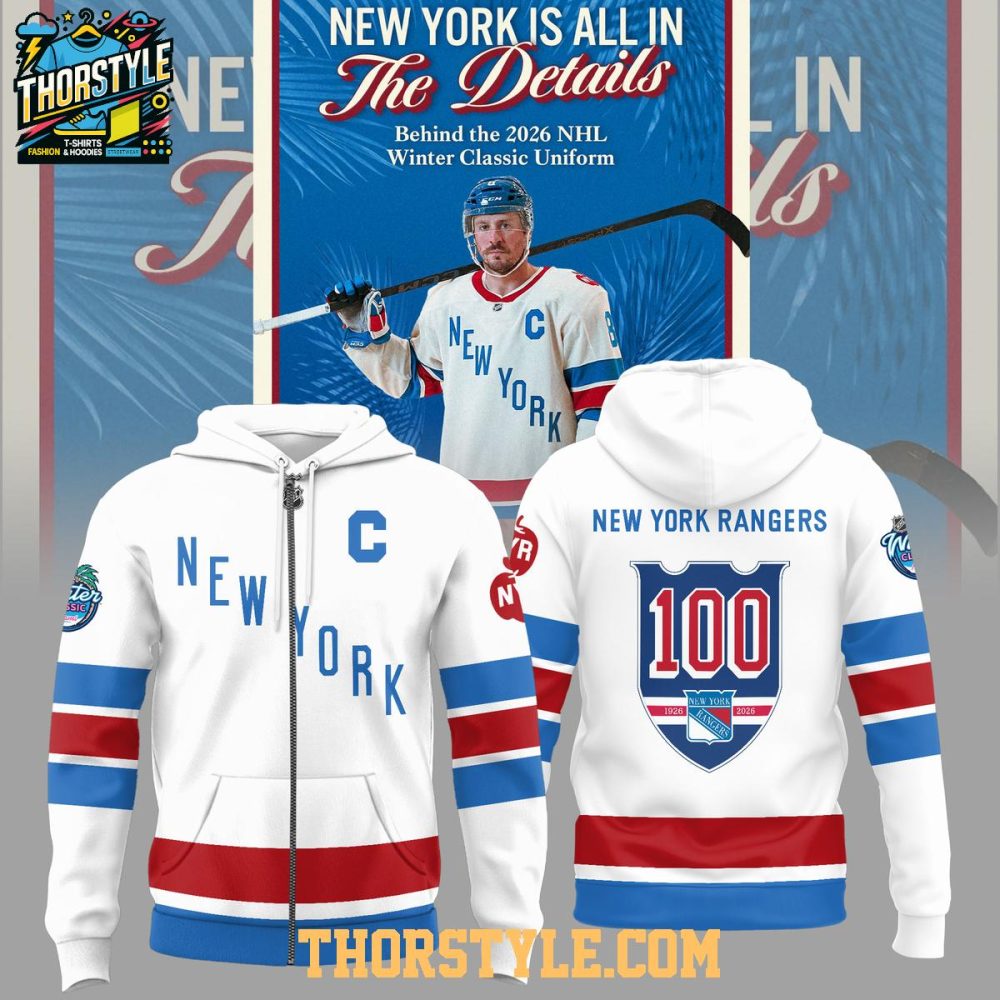 New York Rangers 100 Years 2025 Christmas Game Hoodie - Image 2