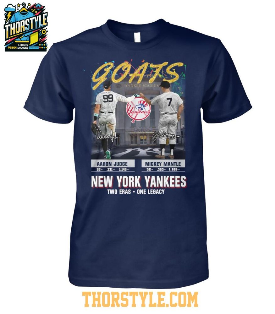 New York Yankees Aaron Judge Mickey Mantle Two Eras One Legacy T-Shirt
