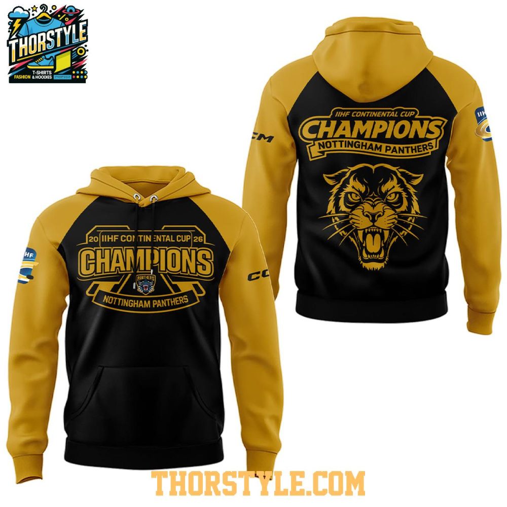 Nottingham Panthers Continental Champions 2026 Celebrate Hoodie - Image 2