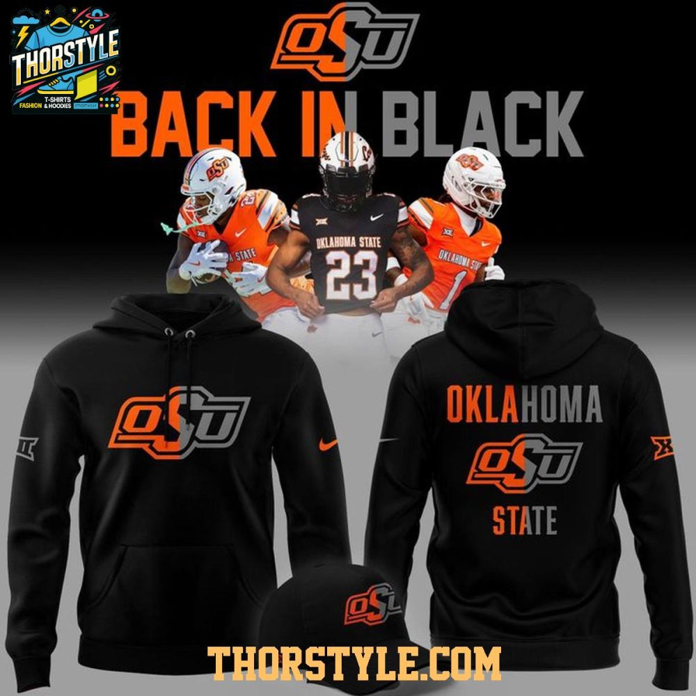 Osu Cowboys Back In Black 2025 Drak Mode Vibe Hoodie T-Shirt