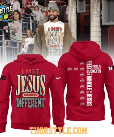 Ohio State Buckeyes Tuimoloau Met Jesus And Now I'M Different 2025 Hoodie