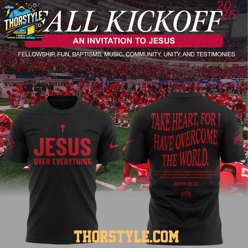 Ohio State Buckeyes X Jesus Over Everything 2025-2026 Hoodie T-Shirt - Image 2