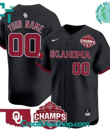 Oklahoma Sooners 2025 Sec Softball Conference Tournament Champions Personalized Baseball Jersey