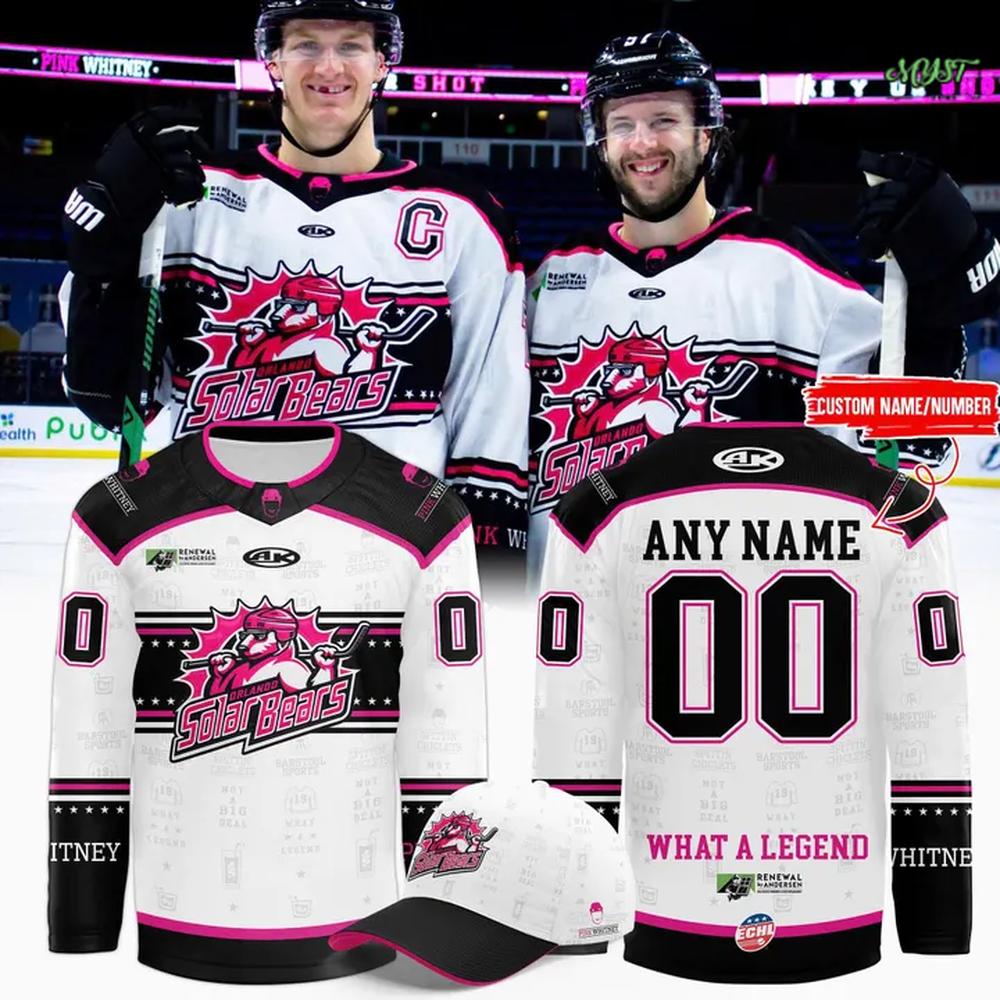 Orlando Solar Bears Pink Whitney Hockey Jersey