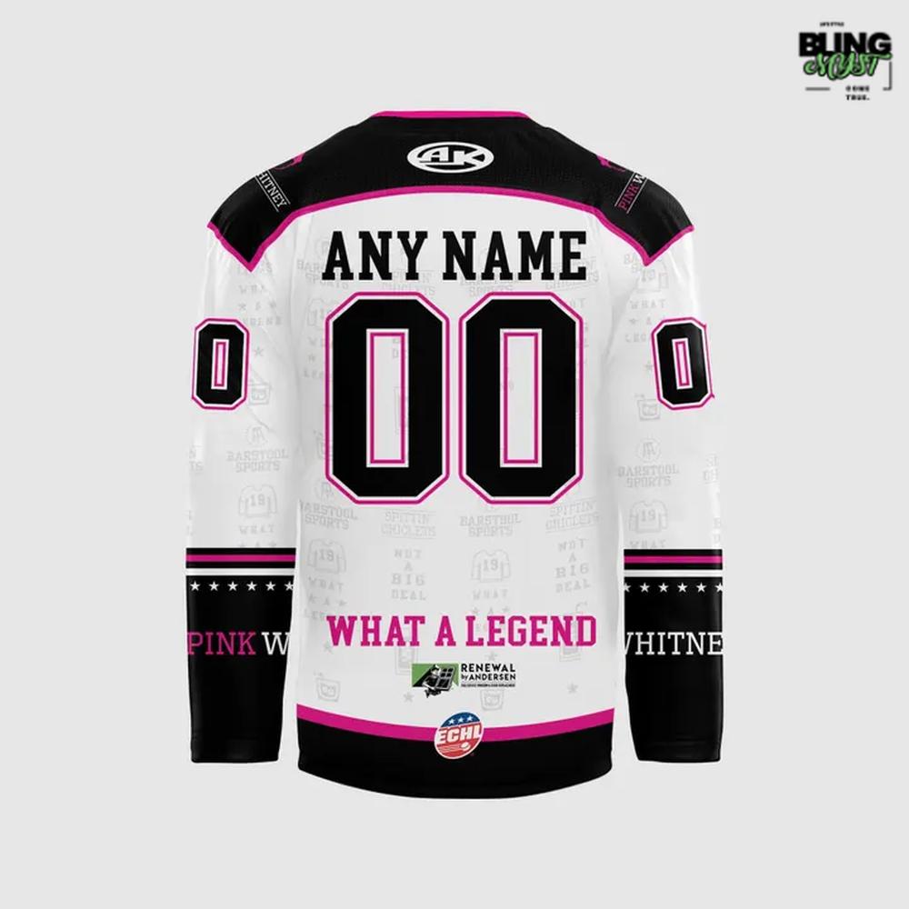 Orlando Solar Bears Pink Whitney Hockey Jersey - Image 3