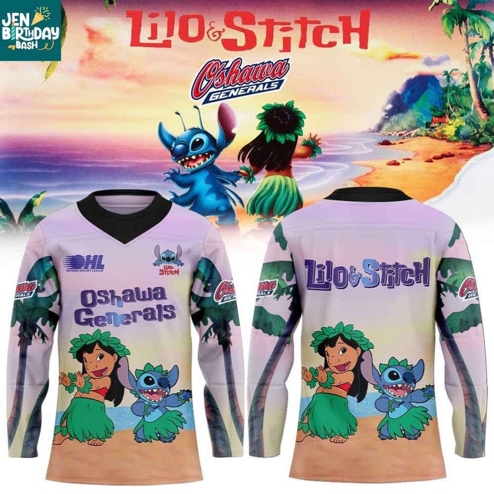 Oshawa Generals Lilo Stitch 2025 Go Gens Go Personalized Hockey Jersey