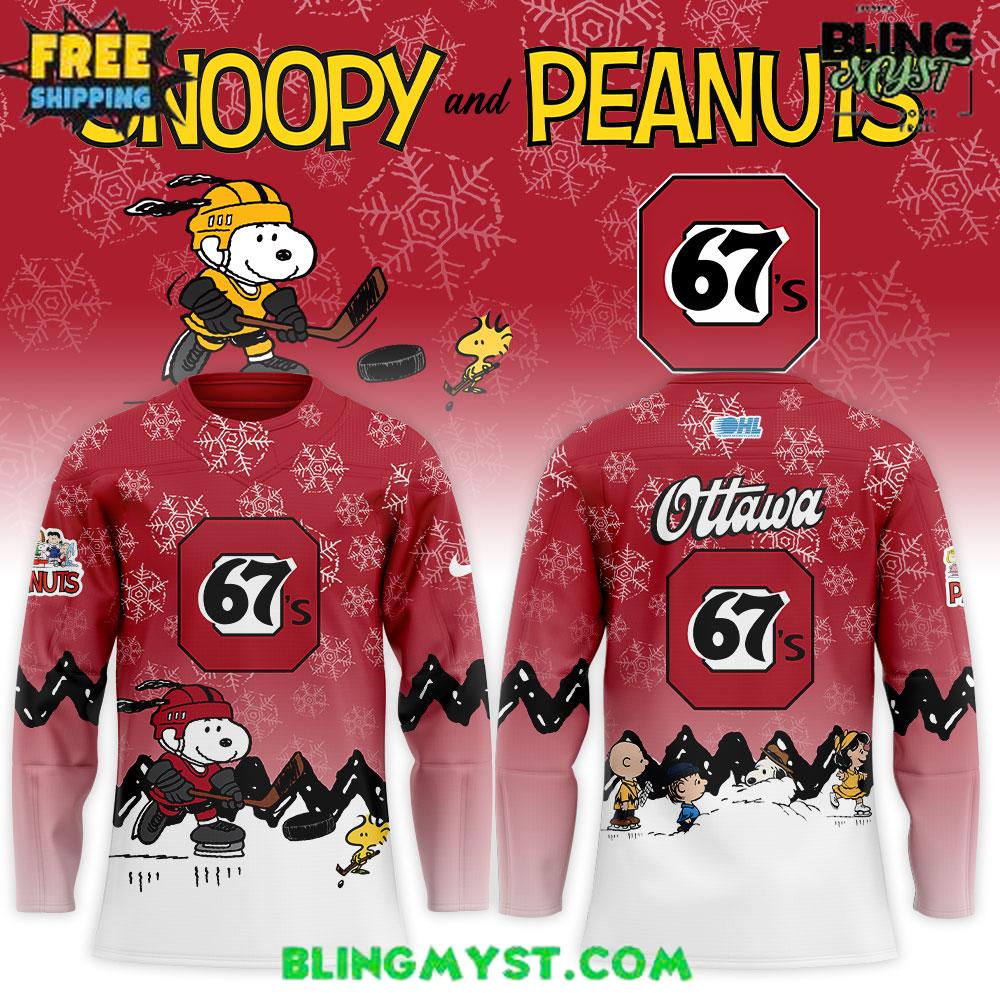 Ottawa 67’S X Snoopy And Peanuts Special Hockey Jersey