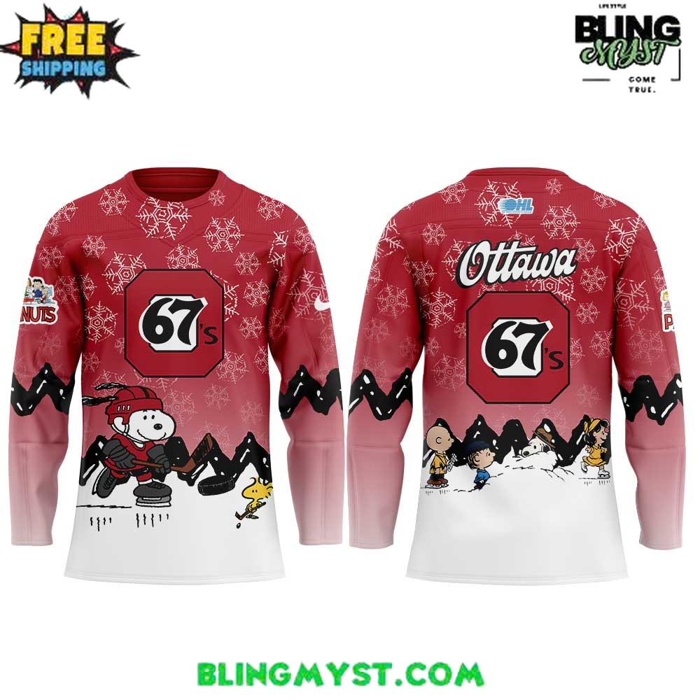 Ottawa 67’S X Snoopy And Peanuts Special Hockey Jersey - Image 2