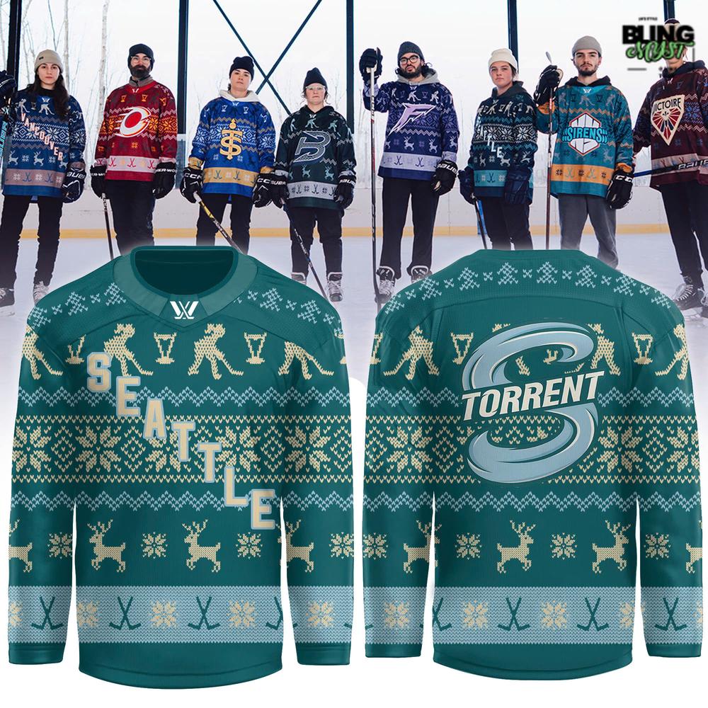 Pwhl Seattle Torrent Christmas Holiday 2025 Ugly Hockey Jersey