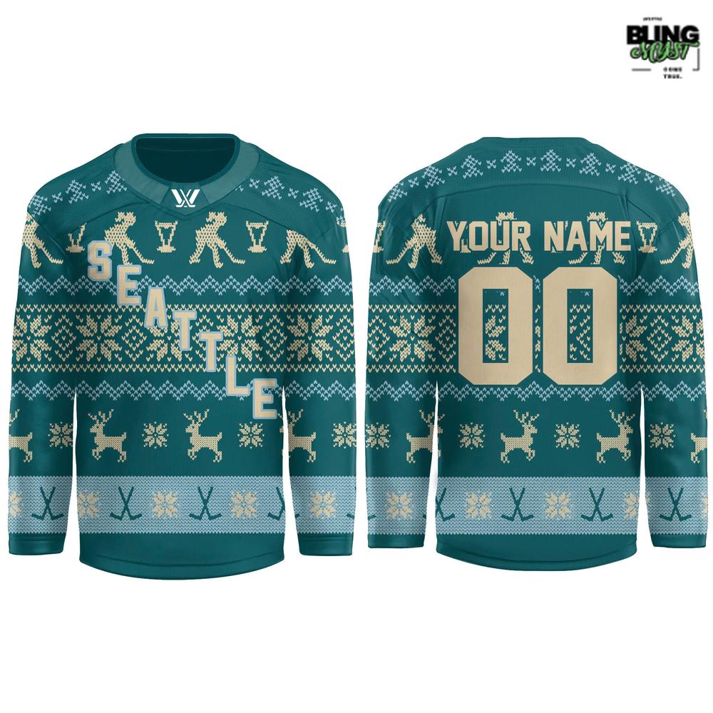 Pwhl Seattle Torrent Christmas Holiday 2025 Ugly Hockey Jersey - Image 4