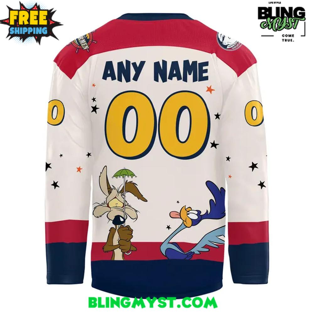 Peoria Rivermen Looney Tunes Night At Rink Edition Hockey Jersey - Image 3
