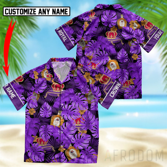 Personalized Tropical Crown Royal Hawaiian Shirt And Shorts Set - Image 2