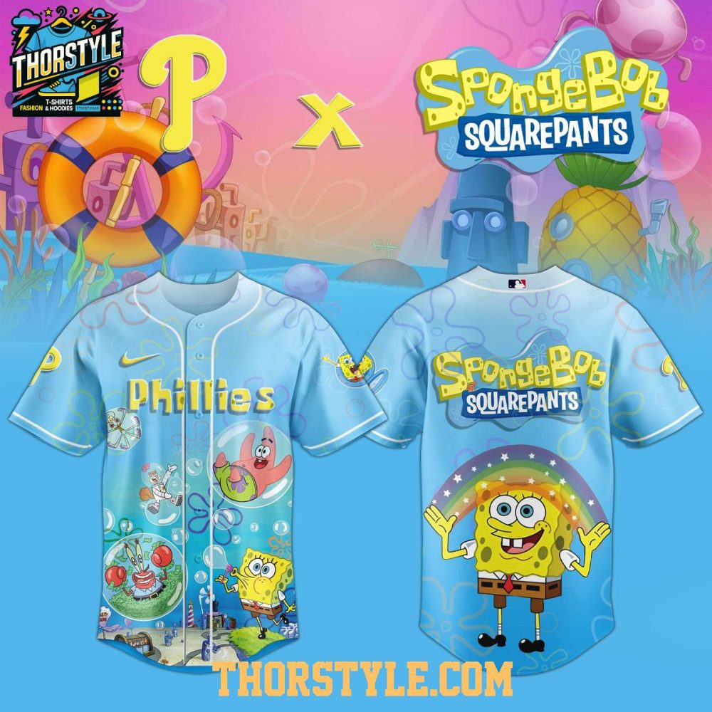 Philadelphia Phillies Spongebob Squarepants 2025 Rainbow Baseball Jersey