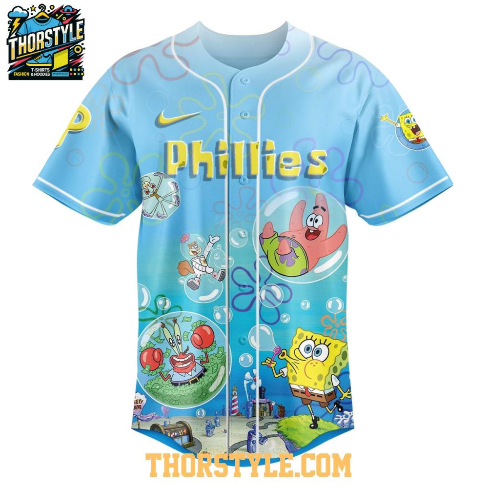 Philadelphia Phillies Spongebob Squarepants 2025 Rainbow Baseball Jersey - Image 2