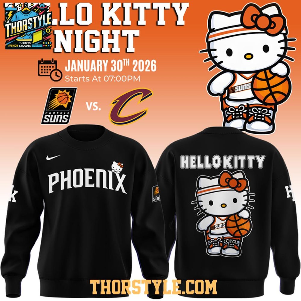 Phoenix Suns Hello Kitty Specialty Game Night 2026 Hoodie T-Shirt - Image 2